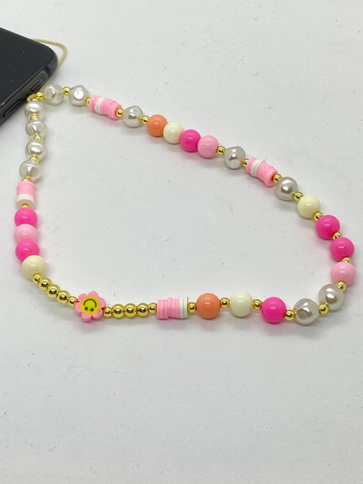 Phone Chain Pink & Pearls #8