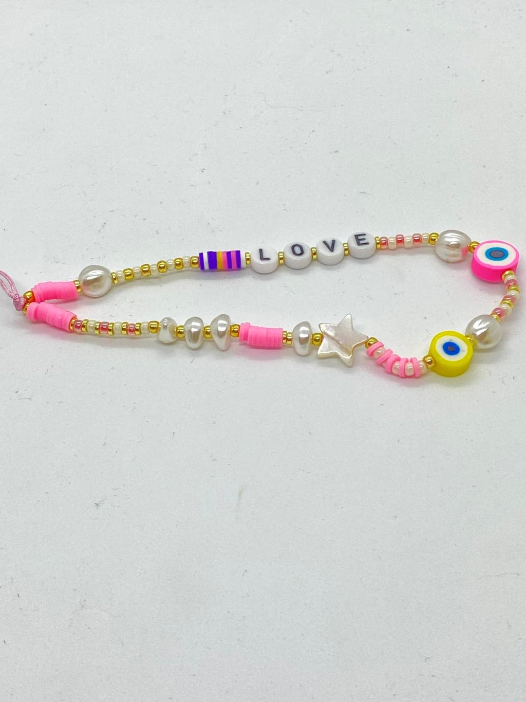 Phone Chain Beads & Pink #17