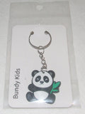 Panda with Leaf Keyring
