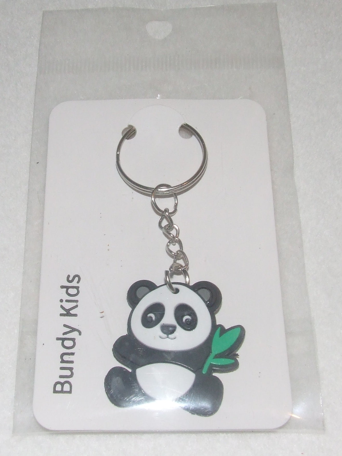 Panda with Leaf Keyring