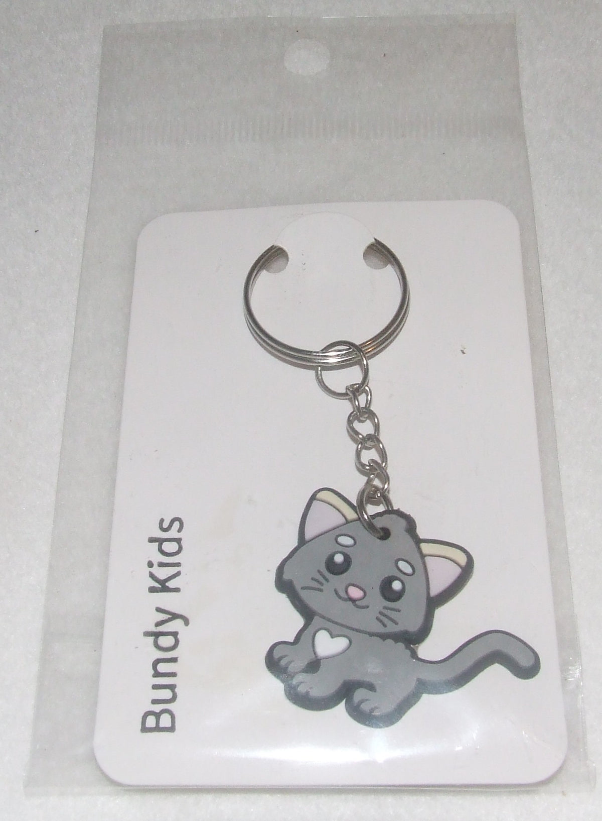 Grey Cat Keyring